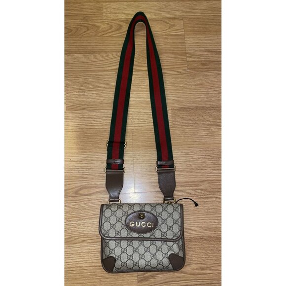 Gucci GG Supreme Neo Vintage Small Messenger Shoulder Bag Canvas Brown Open Box - Picture 6 of 16